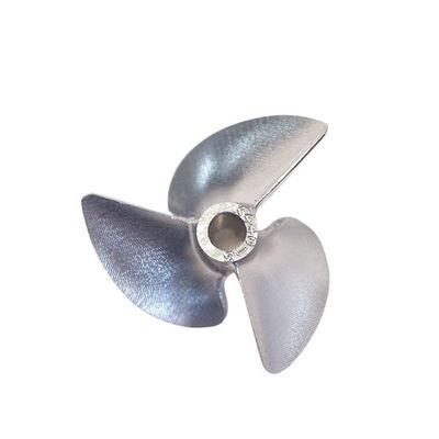 RC Boat Propeller, CNC Aluminum 3-Blade, 40mm Diameter, 5mm Shaft, 15mm Hub Height, Silver Color