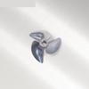 RC Boat Propeller, CNC Aluminum 3-Blade, 40mm Diameter, 5mm Shaft, 15mm Hub Height, Silver Color view 2