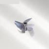RC Boat Propeller, CNC Aluminum 3-Blade, 40mm Diameter, 5mm Shaft, 15mm Hub Height, Silver Color view 3