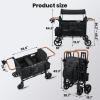 Exquimac Foldable Stroller Wagon for 4 Kids & Cargo, All-Terrain Wheels, Adjustable Handle, Removable Canopy, 5-Point Harness, Compact Foldable Design view 2