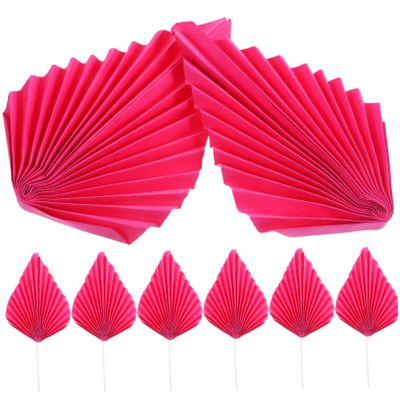 GAROZATION 10pairs Palm Leaf Cupcake Toppers Decorative Cake Picks for Weddings Birthdays and Parties Inserts for Creative Cake Decoration