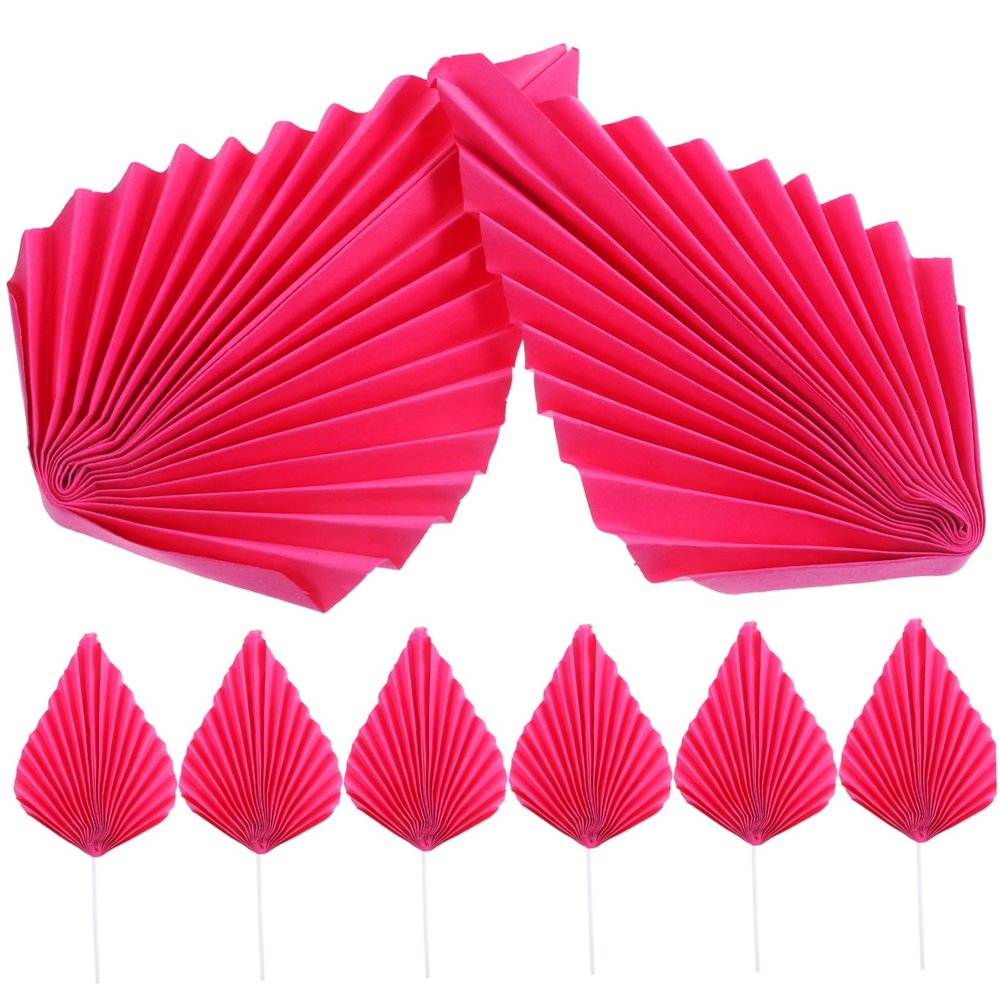 GAROZATION 10pairs Palm Leaf Cupcake Toppers Decorative Cake Picks for Weddings Birthdays and Parties Inserts for Creative Cake Decoration