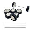 8PCS Toy Car Wheel RC Car Rubber Tire Wheel with Metal Shaft Axles for RC Car Truck Robot DIY Model Car Building Parts (2.5x38mm) view 1