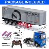 9 Channel RC Semi Truck with Trailer Metal Cab, 2.4Ghz Remote Control Container Truck with Lights and Sounds, Birthday Gift for Kids Boys 18.5" view 3