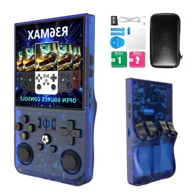 2025 New Upgraded R36MAX Retro Handheld Game Console, 18000+ HD Games, 64GB Memory, Linux System, 4.0-inch IPS Screen Portable Pocket Arcade, Blue
