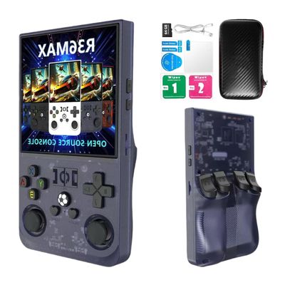 2025 New Upgraded R36MAX Retro Handheld Game Console, 18000+ HD Games, 64GB Memory, Linux System, 4.0-inch IPS Screen Portable Pocket Arcade, Purple