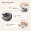 Tea Party Set for Little Girls 1-3 Kids Tea Set 14 Pcs with Silicone Teapot Cups Coasters Carrying Scoop, Kitchen Accessories Pretend Play for Girls Boys Age 3 4 5 view 4