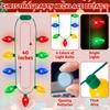 Blowata 16Pcs Light Up Christmas Necklace, 3 Glow Modes Christmas Necklaces Bulk, 9 Bulbs Xmas Lights Necklace for Ugly Sweater Christmas Accessories New Year Eve Party Favor Xmas Festival Supplies view 2