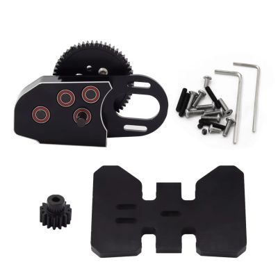 for Axial for SCX10 III II 90046 for Capra for TRX4 1/10 for LCG 2Low Gearbox Middle Transmission Box W/Overdrive Gear RC Crawler Upgrade Part RC Car Parts(Black)