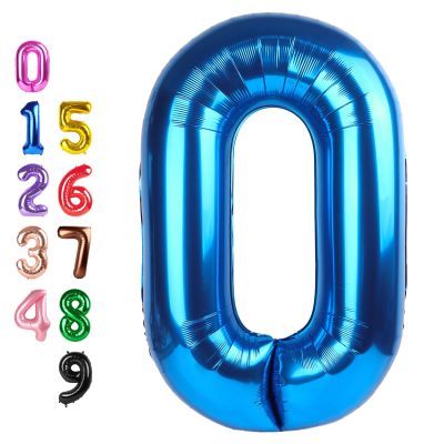 0 Balloon Numbers 40 Inch Big Dark Blue Balloon Numbers for Birthday Decoration, Baloon for 10 20 30 40 100 2025 Graduation Decor Wedding Anniversaries Party