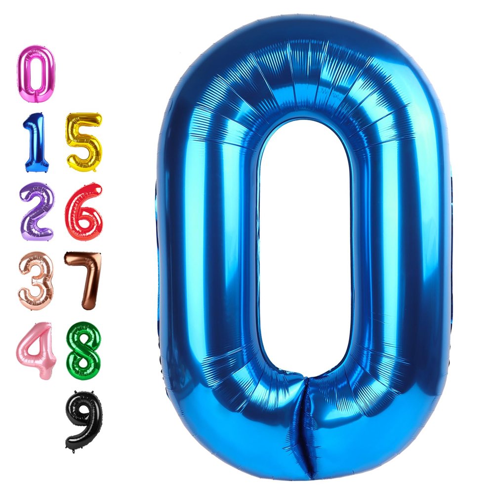0 Balloon Numbers 40 Inch Big Dark Blue Balloon Numbers for Birthday Decoration, Baloon for 10 20 30 40 100 2025 Graduation Decor Wedding Anniversaries Party
