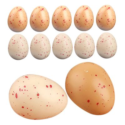 BATHVEVE 20pcs Faux Chicken Eggs Realistic Speckled Eggs for DIY Spring Displays Easter Decorations for Home Yellow White Colors