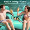2-Person Inflatable River Tube, Heavy Duty Tube Float for River Pool Lake Beach w/Built-in Cooler & Cup Holders, Ergonomic Backrest, Durable Handles & Grab Rope, 660lb Weight Capacity view 4