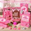 Winrayk 124Pcs Cowgirl Party Favors Hot Pink Birthday Supplies for Girls, Gift Bags Straws Silicone Wristband Mini Hat Keychain Tattoo Sticker, Hot Pink Rodeo Horse Disco Cowgirl Party Favors Supplies view 2