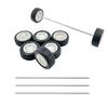 8PCS Toy Car Wheel RC Car Rubber Tire Wheel with Metal Shaft Axles for RC Car Truck Robot DIY Model Car Building Parts (2x25mm) view 1