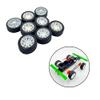 8PCS Toy Car Wheel RC Car Rubber Tire Wheel with Metal Shaft Axles for RC Car Truck Robot DIY Model Car Building Parts (2x32mm) view 2