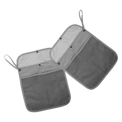 Abaodam 2pcs Baby Stroller Hanging Bags Organizer Linen Fabric Storage Pouches for Infant Travel Mesh Pocket Design for Easy Access