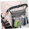 Abaodam 2pcs Baby Stroller Hanging Bags Organizer Linen Fabric Storage Pouches for Infant Travel Mesh Pocket Design for Easy Access view 3