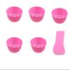 CGECGE ZHUUO DIY Slime Making Tools 5Sets Deep Pink PP Plastic Glue Mixing Bowls with 5Sets Glue Mixing Spoons for Funny Craft Making Arts view 1