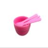 CGECGE ZHUUO DIY Slime Making Tools 5Sets Deep Pink PP Plastic Glue Mixing Bowls with 5Sets Glue Mixing Spoons for Funny Craft Making Arts view 4