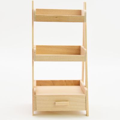 1:12 Scale Dollhouse Miniature mini Furniture Model Storage Cabinet,Round Chair,Wall Cabinet,Dressing Table,Bedside Table bjdob11blythegsc Wooden Model (Shelves)