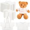 30 Pcs White Teddy Bear Clothes Blank Stuffed Animal Shirt Hoodie Sublimation Bear Clothing for 15 Inch Stuffed Bears Dolls DIY (Color Style 2) view 1