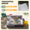 Qaba Kids Sandbox with Cover, Square 47" HDPE Large Sand Pit with 4 Seats, Waterproof Bottom Liner, Weather Resistant Outdoor Sand Box for Backyard, Lawn, Garden, Beach, Patio, Brown view 4