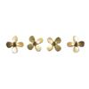 RC Boat Propeller Quad Set, 12.5mm Four-Blade Copper, 1.5mm Shaft, 4 Pieces (2 Left & 2 Right) view 1