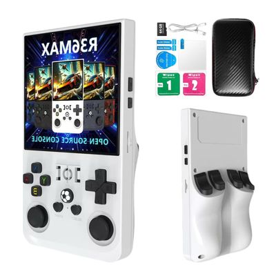 2025 New Upgraded R36MAX Retro Handheld Game Console, 18000+ HD Games, 64GB Memory, Linux System, 4.0-inch IPS Screen Portable Pocket Arcade, White