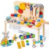 Kids Tool Set for Toddlers, 69 Pcs STEM Montessori Educational Toys for 3 Year Old, Pretend Play Tool Bench for Kids Ages 3-5, Wooden Toddler Learning Construction Toys, Gifts for 4 Year Old Boys view 1