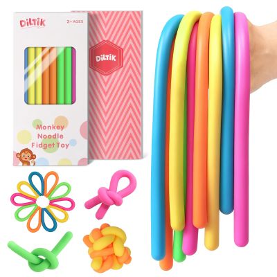 10 Pack Sensory Toys for Kids  Upgraded Extra-Thick Stretchy Sensory Strings for Autism, ADHD, Anxiety  Gift Box, Perfect Stocking Stuffers for Boys & Girls, Ideal for Travel or Classroom (Smooth)