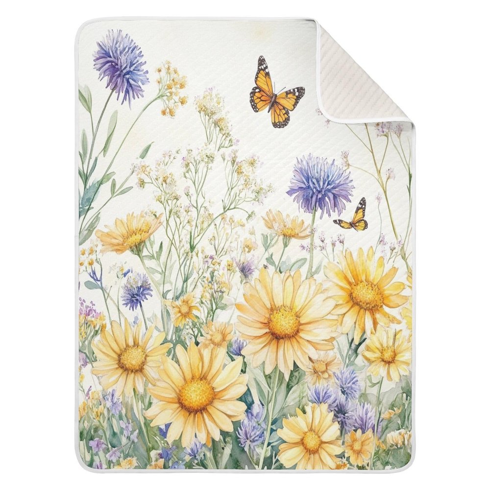 Nesatuwa Flower Butterfly Baby Blanket Super Soft Cozy Warm Kids Blankets Cotton Muslin Swaddle Receiving Blankets for Boys Girls 30 x 40 Inch