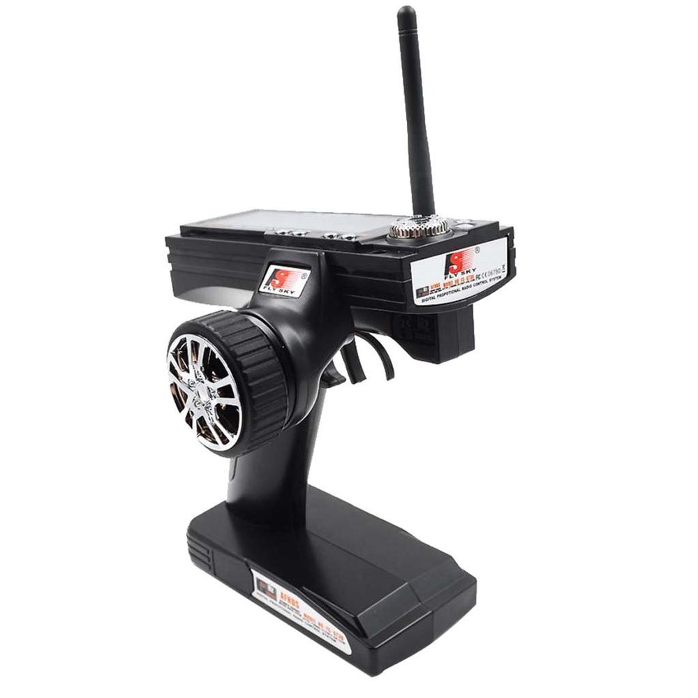 getuse Flysky FS-GT3B 3CH 2.4GHz AFHDS RC Transmitter with Receiver for Cars/Boats, LCD Display, Ergonomic Design (Black)