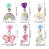 Mikovivi 6 Pairs Colorful Clip on Drop Earrings Set, Resin No Pierced Design Kids Child Dangle Earrings Cute Butterfly Ear Clips for Children Toddler Party Daily Wearing Princess Jewelry view 2