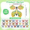 Kifmurase 100 Pcs Magic Flying Butterfly Toys, Wind Up Butterfly Cards Toy Fairy Flying Butterflies Cards for Centerpieces Suprise Explosion Box Gifts Birthday Wedding Party Decoration Anniversary view 2