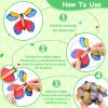 Kifmurase 100 Pcs Magic Flying Butterfly Toys, Wind Up Butterfly Cards Toy Fairy Flying Butterflies Cards for Centerpieces Suprise Explosion Box Gifts Birthday Wedding Party Decoration Anniversary view 3