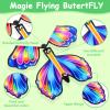 Kifmurase 100 Pcs Magic Flying Butterfly Toys, Wind Up Butterfly Cards Toy Fairy Flying Butterflies Cards for Centerpieces Suprise Explosion Box Gifts Birthday Wedding Party Decoration Anniversary view 4