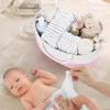 19L Baby Diaper Caddy Organizer, 16.8"x9.8"x9" Cotton Rope Diaper Basket, Changing Table Storage Caddy With Removable Divider, Baby Basket for Nursery, Car, Diapers, Baby Shower Gifts for Newborn view 3
