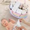 19L Baby Diaper Caddy Organizer, 16.8"x9.8"x9" Cotton Rope Diaper Basket, Changing Table Storage Caddy With Removable Divider, Baby Basket for Nursery, Car, Diapers, Baby Shower Gifts for Newborn view 3