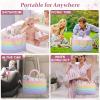 19L Baby Diaper Caddy Organizer, 16.8"x9.8"x9" Cotton Rope Diaper Basket, Changing Table Storage Caddy With Removable Divider, Baby Basket for Nursery, Car, Diapers, Baby Shower Gifts for Newborn view 4