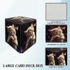 BFDHGQZC Cat With Butterfly Card Commander Deck Box for Trading Cards Storage Box with Strong Magnet Magic Premium Gathering Deck Box Cover for TCG CCG Magic Card view 3