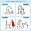 INFANS Baby Bouncer Activity Center, 5 in 1 Toddler Bouncing Activity Saucer Playtime Mat Activity Table with 360Rotating Seat, 3 Adjustable Height, Foldable Exersaucer Learning Walker (Light Grey) view 2