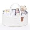 13.5L Baby Diaper Caddy Organizer, 15.3"x9.8"x7" Cotton Rope Diaper Basket, Changing Table Storage Caddy With Removable Divider, Baby Basket for Nursery, Car, Diapers, Baby Shower Gifts for Newborn view 1