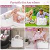 13.5L Baby Diaper Caddy Organizer, 15.3"x9.8"x7" Cotton Rope Diaper Basket, Changing Table Storage Caddy With Removable Divider, Baby Basket for Nursery, Car, Diapers, Baby Shower Gifts for Newborn view 4