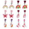 Mikovivi 6 Pairs Colorful Clip on Drop Earrings Set, Resin No Pierced Design Kids Child Dangle Earrings Cute Butterfly Ear Clips for Children Toddler Party Daily Wearing Princess Jewelry view 1
