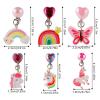 Mikovivi 6 Pairs Colorful Clip on Drop Earrings Set, Resin No Pierced Design Kids Child Dangle Earrings Cute Butterfly Ear Clips for Children Toddler Party Daily Wearing Princess Jewelry view 2