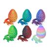 Flavery 6 Pack 3D Printed Dragon in Egg - Mini 3D Eggs with Dragon Inside, Cute Fidget Toy, Birthday Gift, Desk Pet Figure, Easter Basket Essentials (6B1) view 1