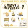 201pcs Construction 2nd Birthday Party Decorations 2nd Plates Napkins Tableware Set Disposable Paper Cup Banner Hanging Swirl Tablecloth for Boys Construction Two Years Old Party Supplies Serves 24 view 3