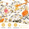 201pcs Construction 2nd Birthday Party Decorations 2nd Plates Napkins Tableware Set Disposable Paper Cup Banner Hanging Swirl Tablecloth for Boys Construction Two Years Old Party Supplies Serves 24 view 4