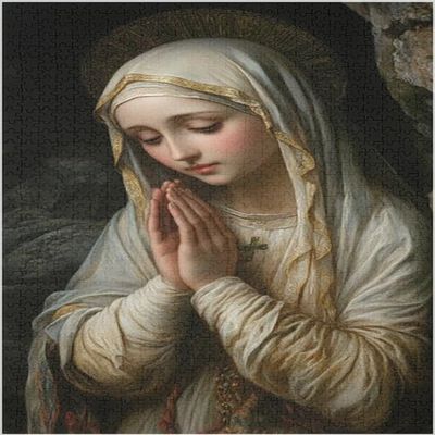 Sacred Icon Portrait of St Mary Capturing The Divine Serenity 1000 Piece Jigsaw Puzzles for Adults and Kids Educational Games Colorful Wooden Puzzle for Home Decoration Gift for Women 29.5x19.7 Inch